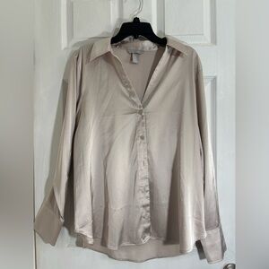 H&M Cream Satin Blouse